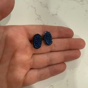 Kendra Scott blue drusy earrings